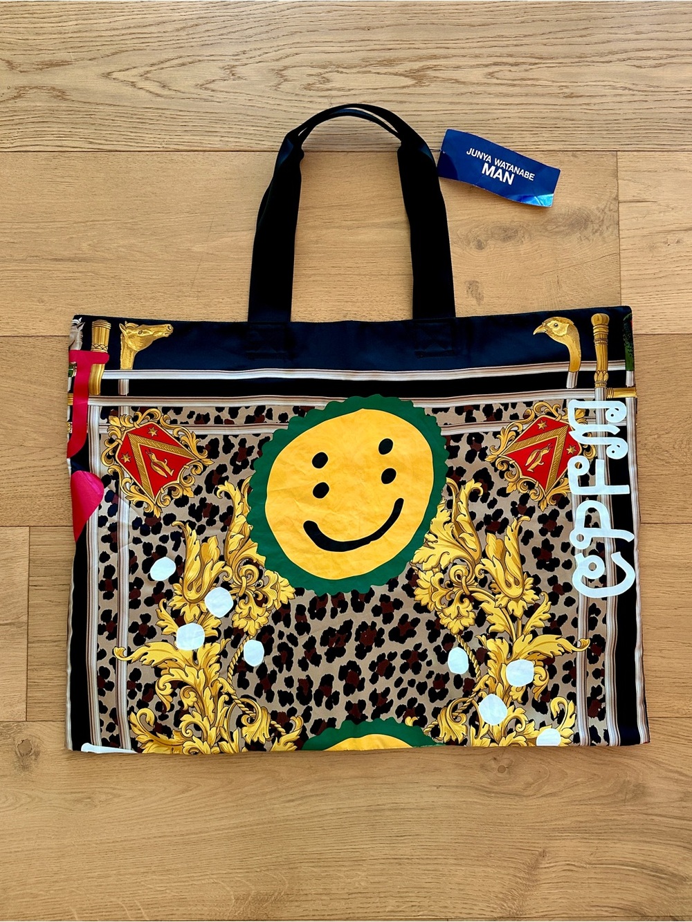 Junya Watanabe x Cactus Plant Flea Market Silk Tote Smiley Face - Picture 1 of 10